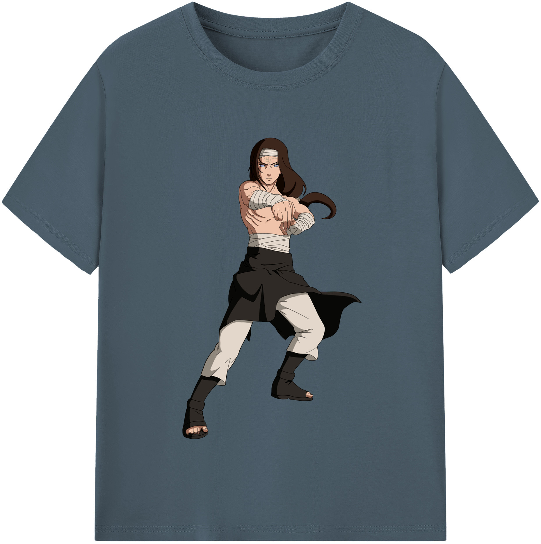 （画像用） NARUTO -ナルト- 日向ネジ Hyūga Neji 綿100％半袖Tシャツ（フロントプリント）